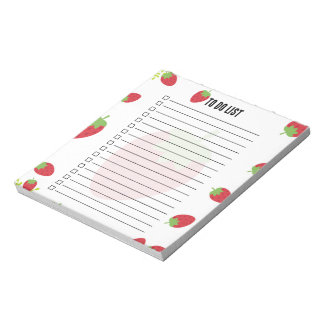 Cute Strawberry To-Do List Notepad Notitieblok