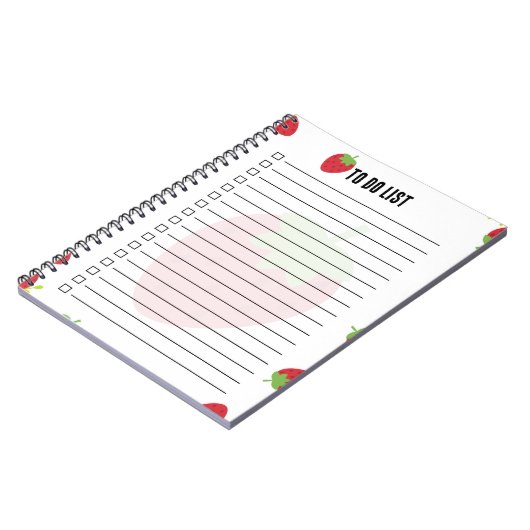 Cute Strawberry To-Do List Notepad Notitieboek (Linkerzijde)