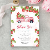 Cute Strawberry Truck Berry Sweet Baby shower Bedankkaart