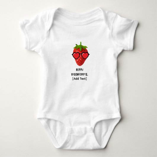 Cute Strawberry with Heart Sunglasses  Romper (Voorkant)
