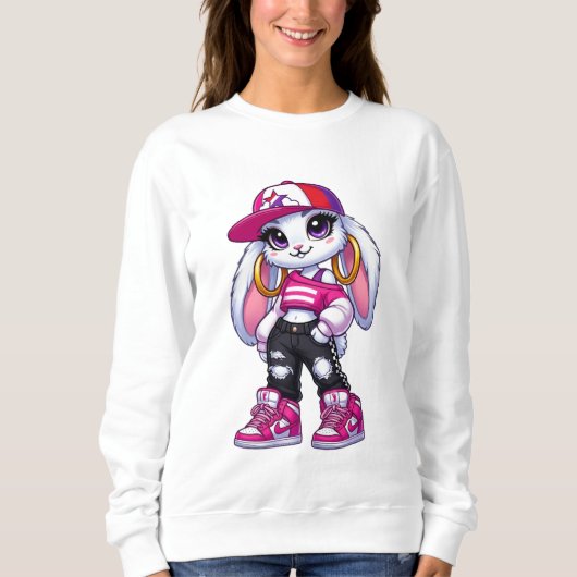 Cute Street Style Konijn Sweatshirt 🐰💖✨ | Trendy (Voorkant)