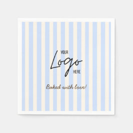 Cute Strepen Bakkerij Café Logo Gebakken Met Liefd Servet