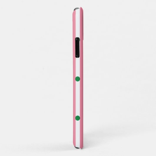 Cute strepen patroonmonogrammen roze groene stippe Case-Mate iPhone case (Achterkant/rechts)