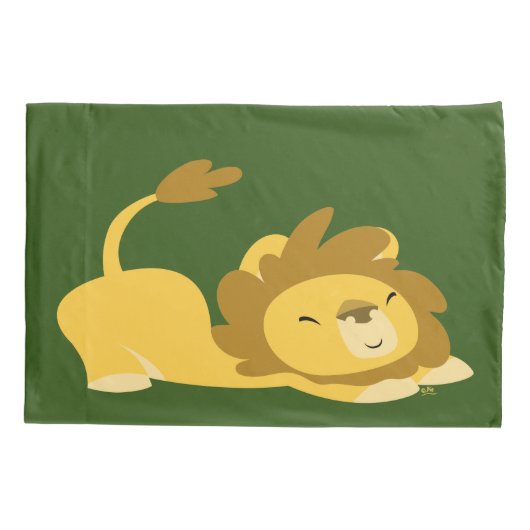 Cute Stretching Cartoon Lion Kussensloop (Achterkant)
