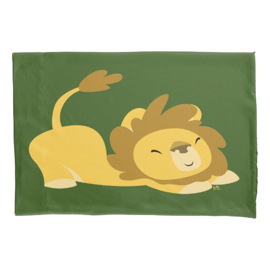 Cute Stretching Cartoon Lion Kussensloop (Voorkant)
