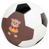 Cute strikdas teddybeer bruine voetbal (Drie kwart)