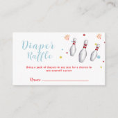 Cute Strike Up Bowling Diaper Raffle Baby Shower  Informatiekaartje (Voorkant)