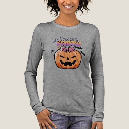 Cute Strikpompoen Halloween Feest T-shirt (Voorkant)
