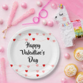 Cute String Hearts Happy Valentine's Day Red Pink Papieren Bordje (Feest)