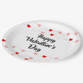 Cute String Hearts Happy Valentine's Day Red Pink Papieren Bordje (Gekanteld)
