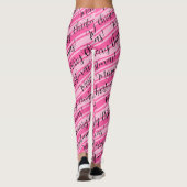 Cute Stripe Candy Cane roze kerst Leggings (Achterkant)