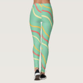 Cute Stripe Green Yoga Damesleggings Leggings (Achterkant)