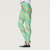 Cute Stripe Green Yoga Damesleggings Leggings (Links)