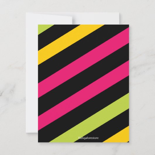 Cute, Striped, Arcade Birthday Boy Dank je Bedankkaart (Achterkant)