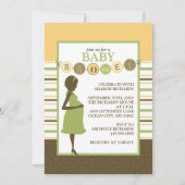 Cute Striped Baby shower Invitation Kaart (Voorkant)