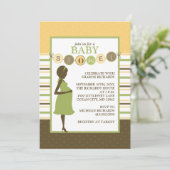 Cute Striped Baby shower Invitation Kaart (Staand voorkant)