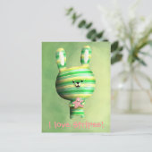 Cute Striped Bunny Briefkaart (Staand voorkant)