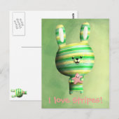 Cute Striped Bunny Briefkaart (Voorkant / Achterkant)