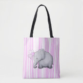Cute Striped Elephant Baby New Parent Diaper Tote Bag (Voorkant)
