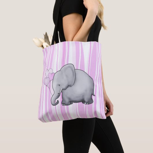 Cute Striped Elephant Baby New Parent Diaper Tote Bag (Dichtbij)