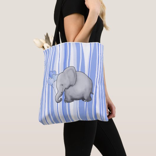Cute Striped Elephant Baby New Parent Diaper Tote Bag (Dichtbij)