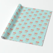 Cute Striped kerstpresents Pattern - Aqua Cadeaupapier (Uitgerold)