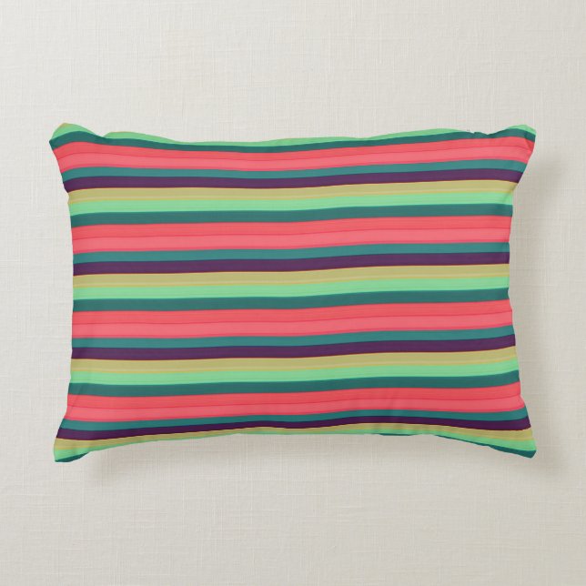 Cute Striped  kleuren Accent Kussen (Voorkant)