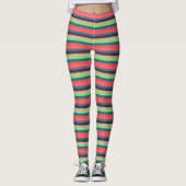Cute Striped  kleuren Leggings (Voorkant)