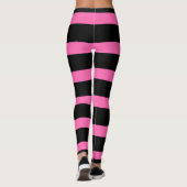 Cute Striped Pattern in Black en Bubblegum Pink Leggings (Achterkant)