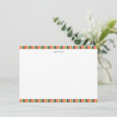 Cute Striped Personalized Stationery Name Holiday Bedankkaart (Staand voorkant)