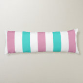 Cute Striped roze en Turquoise Pattern and Gezegde Lichaamskussen (Achterkant)