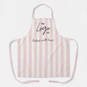 Cute Stripes Bakery Cafe Logo Gebakken Met Liefde Schort (Voorkant)