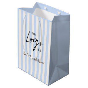 Cute Stripes Bakkerij Café Logo Gebakken Met Liefd Medium Cadeauzakje