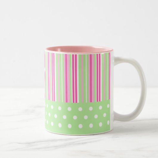 Cute Stripes en Polka Dots mok (Rechts)