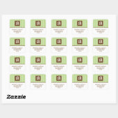 Cute Stripes Pattern Monogram Vierkante Sticker (Vel)