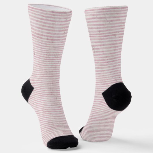Cute stripes Retro roze l Gift voor vrouwen Sokken (Gebogen)