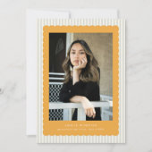 Cute Stripes Scallops Border Grad Announcement Kaart (Voorkant)