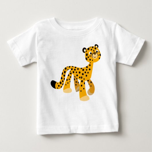 Cute Stroll Cartoon Cheetah Baby T-Shirt (Voorkant)