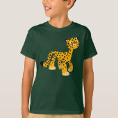 Cute Stroll Cartoon Cheetah Children T-Shirt (Voorkant)