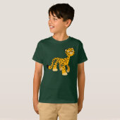 Cute Stroll Cartoon Cheetah Children T-Shirt (Voorkant volledig)