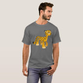 Cute Stroll Cartoon Cheetah T-Shirt (Voorkant volledig)