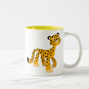 Cute Stroll Cartoon Cheetah Tweekleurige Koffiemok
