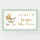 Cute Stroller Baby shower Welcome Spandoek (Horizontaal)
