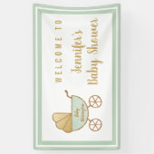 Cute Stroller Baby shower Welcome Spandoek (Verticaal)