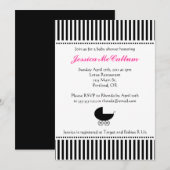 Cute Stroller Silhouette Girl Baby shower Kaart (Voorkant / Achterkant)