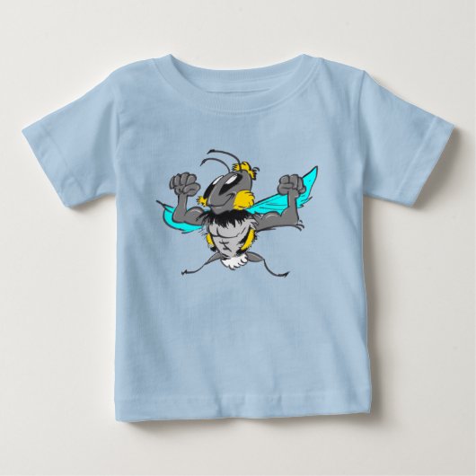 Cute Strong Bumble Bee Cartoon T-Shirt (Voorkant)
