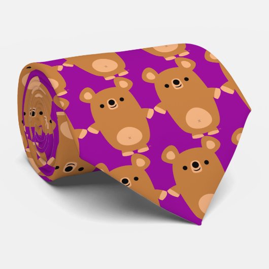 Cute Strong Cartoon Beer Stropdas (Opgerold)