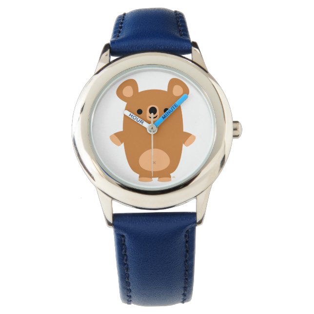 Cute Strong Cartoon Beer Watch Horloge (Voorkant)