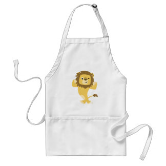 Cute Strong Cartoon Lion Apron Standaard Schort