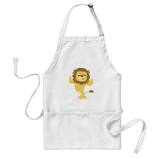 Cute Strong Cartoon Lion Apron Standaard Schort (Voorkant)